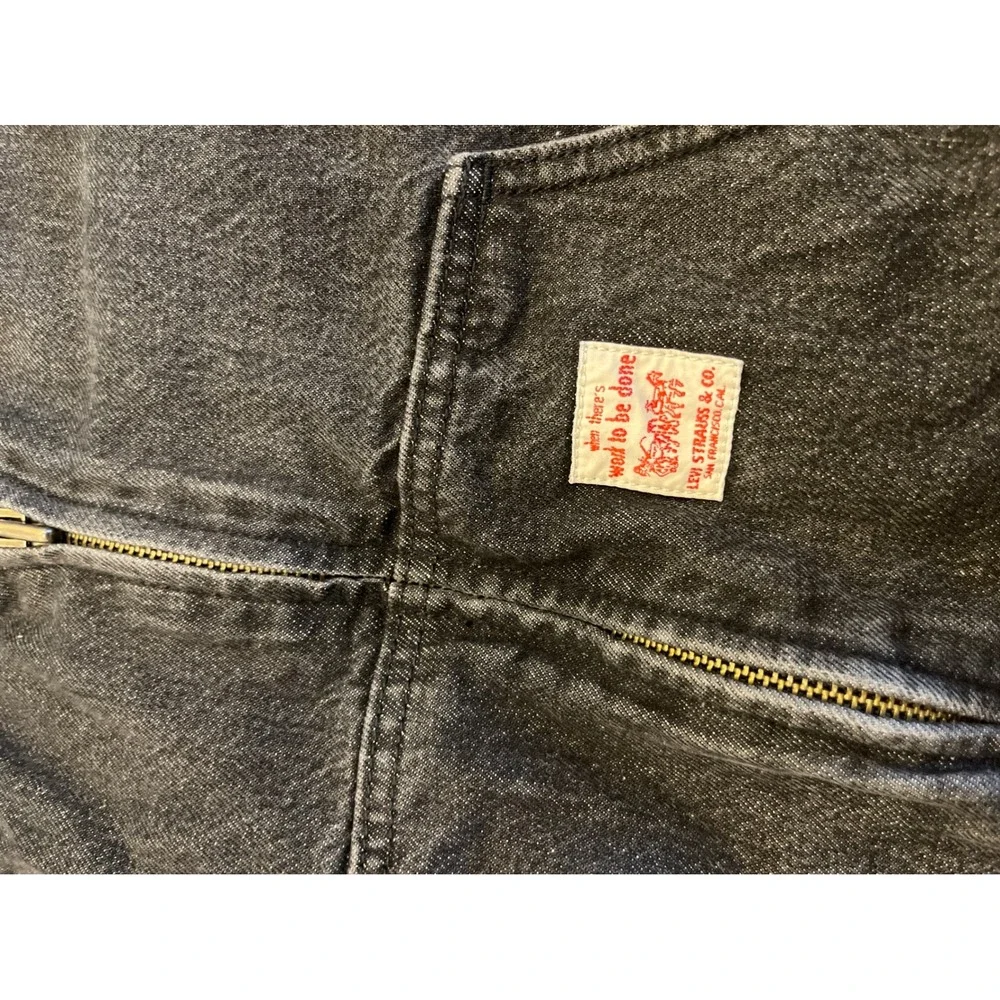 Levi Strauss & Co Mens Relaxed Denim Hooded Bomber Jacket Two Tone Black Blue S